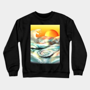 Sunset at Awa Prefecture whirlpool rapids in Japan Crewneck Sweatshirt